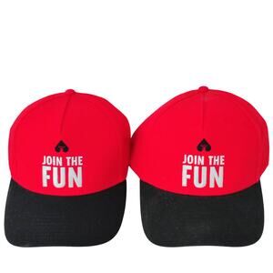 Carnival Premier Cruises Join The Fun Red Black Snapback Hats Cap NEW Set of 2